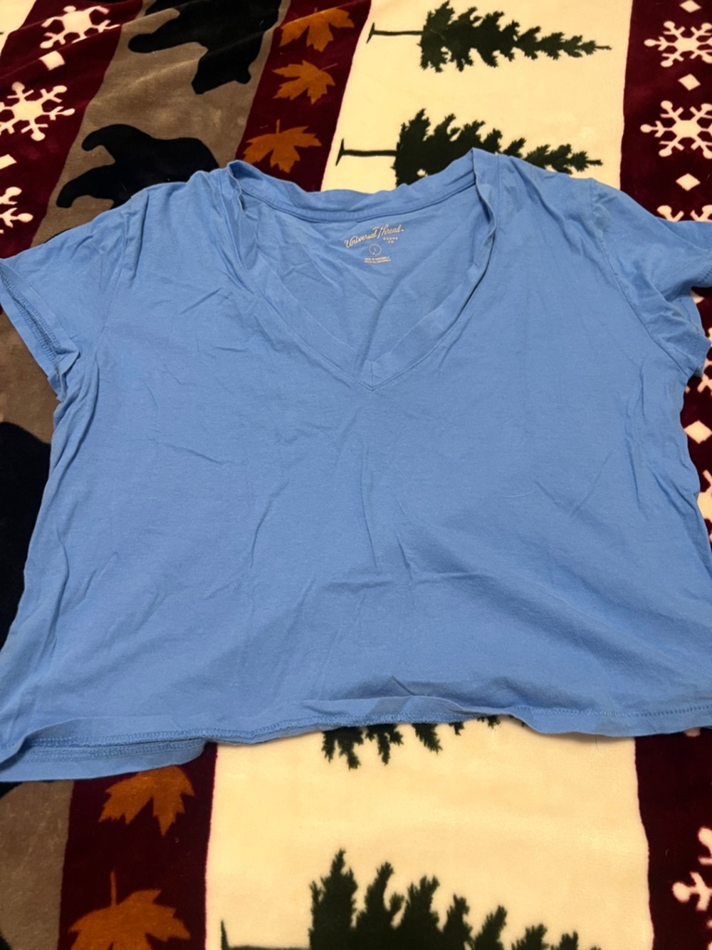 Universal Thread Light Blue V-Neck Crop Top